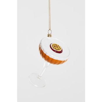 Yup in de boom pallina di natale - Cocktail pornstar martini 10cm in vetro, colore giallo 1 pezzo