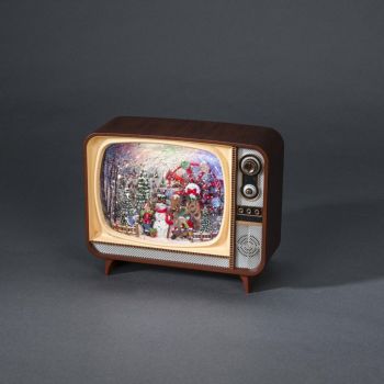 Konstsmide Schneelaterne TV mit Musik