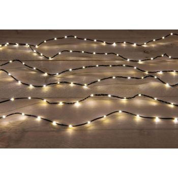 Collezione di luci a filo Anna nero 100 LED 3 metri bianco caldo 6/18 ore timer 3xAA / ip44 a batteria