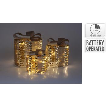 Geschenk 23cm Gold mit LED Größe S