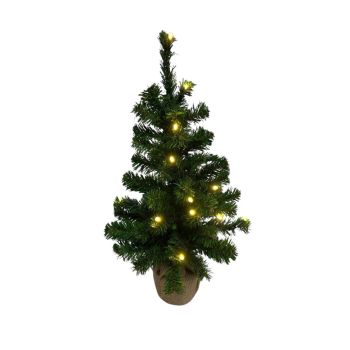 Own Tree verlichte kunstkerstboom in juten zak 60cm