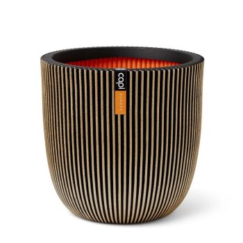 Capi nature groove nl bol bloempot 54x52 cm zwart, goud
