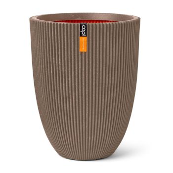 Capi nature groove nl elegant laag bloempot 34x46 cm warme taupe