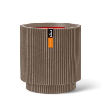 Capi nature groove nl cilinder bloempot 44x46 cm warme taupe