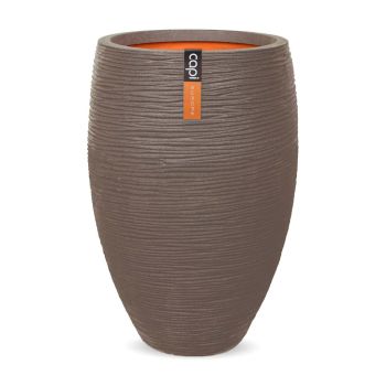 Capi nature elegant deluxe rib nl kunststof bloempot 40x60 cm warme taupe