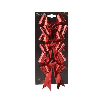 Decoris adorno de navidad - pajarita 14cm de plástico, color rojo 3 pieza