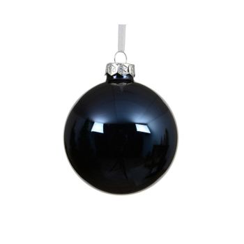 Decoris bola de navidad 8cm de vidrio, color azul 1 pieza