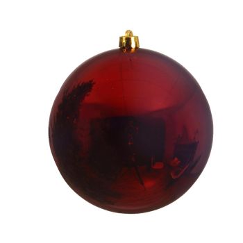 Decoris bola de navidad 25cm de plástico, color rojo 1 pieza