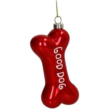 HD Collection adorno de navidad 11.5cm de vidrio, color rojo 1 pieza