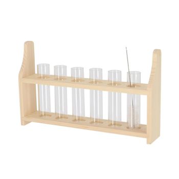 Esschert Design soporte para tubos de ensayo M – 6 tubos de vidrio
