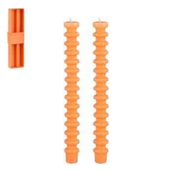 Mica Decorations dinerkaars ribbel 25cm oranje 