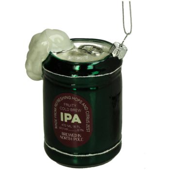 HD Collection adorno de navidad - Cerveza 9cm de vidrio, color verde 1 pieza