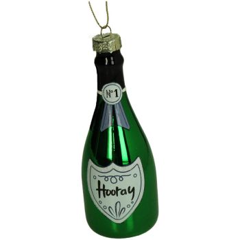 HD Collection adorno de navidad 14cm de vidrio, color verde 1 pieza