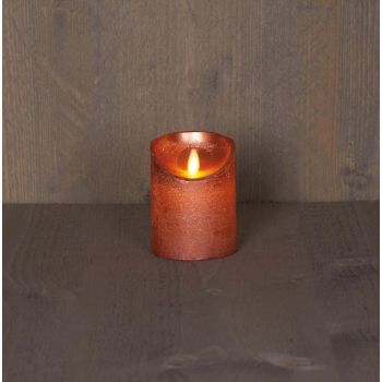 Colección de velas LED de efecto de llama rústico de Anna 7.5x10cm cobre 1 pieza.