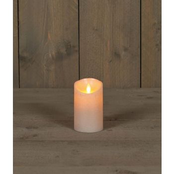 Bougie LED à effet de flamme rustique de la collection d'Anna 7.5x12.5cm perle 1 pièce