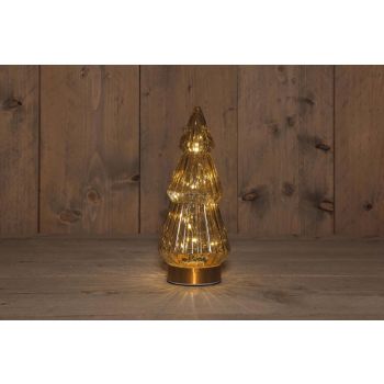 Arbre verre h23.5cm ambre/gd bo
