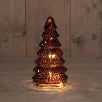 Sapin de Noël en verre 18.5x9cm brdx