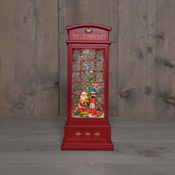 Anna's Collection LED glitterwater telefooncel met trein 25 x 10,5cm warm wit