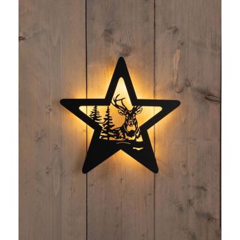 Colgador de pared con estrella 3x34x35cm negro
