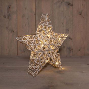 Stella juta/cotone 15 led 40x5cm ww