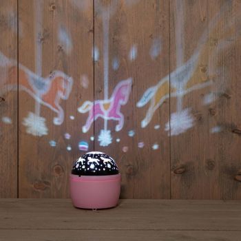 Anna's Collection LED projector carousel light pink 13 x 11.5 cm