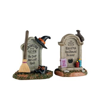 Lemax witch tombstones Spooky Town 2025