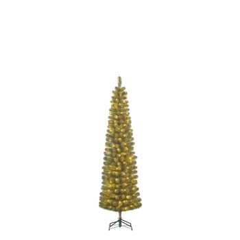 Black Box Trees Charlton - Árbol de navidad slim artificial con iluminación verde 1,55m x 48cm