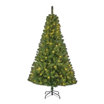 Black Box Trees Charlton - árbol de navidad artificial con iluminación verde 2,15m x 1,27m