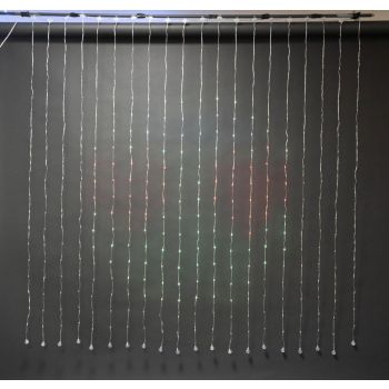 Éclairage de Noël LED rideau avec 400 lampes RGB 2m, multicolore