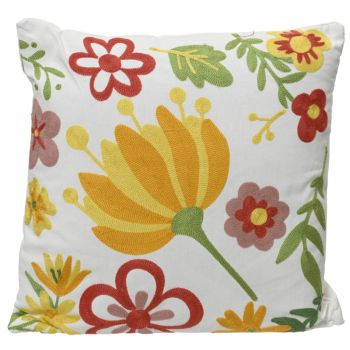 Decoris kussen bloemen 43x43cm multi