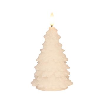 Colección de velas LED de Anna, árbol de Navidad con llama 3D, blanco, 9.5x20cm, 1 unidad.