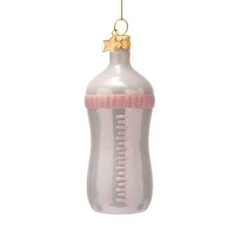 Vondels boule de noël - Biberon 10cm en verre, couleur blanc 1 pièce