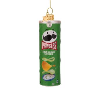 Vondels bola de navidad - tubo de Pringles 12cm de vidrio, color verde 1 pieza