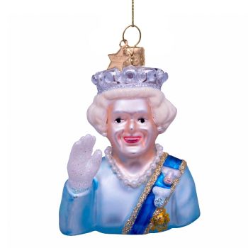 Vondels bola de navidad - Queen Elizabeth 7cm de vidrio, color azul 1 pieza