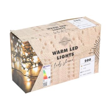 Éclairage de Noël LED petites boules 200 lampes 20m, blanc chaud