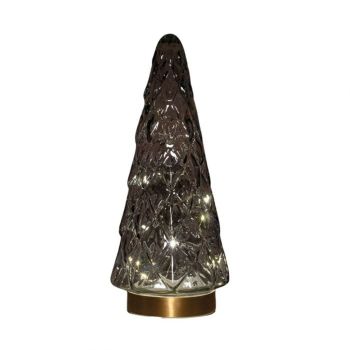 Anna's Collection árbol de vidrio LED gris 28,5cm