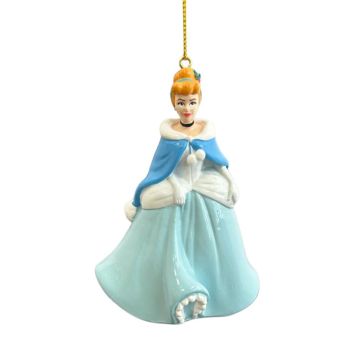 Kurt S. Adler plastic christmas bauble - Disney cinderella 9.5cm blue 1 piece