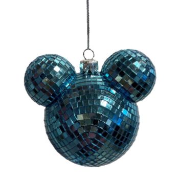 Kurt S. Adler plastic christmas bauble - Disney Mickey Mouse disco ball 8.5cm blue 1 piece