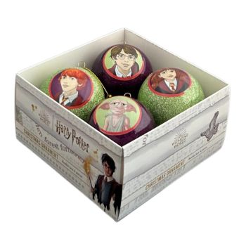 Kurt S. Adler palline di natale assortite - Harry Potter 7,5cm in plastica, colore multi 4 pezzi