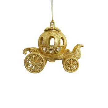 Kurt S. Adler plastic christmas bauble - Carriage 9.5cm gold 1 piece