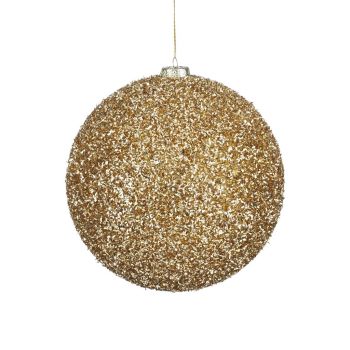 Mica Decorations kunststoff weihnachtskugel - Lametta 20cm gold 1 Stück