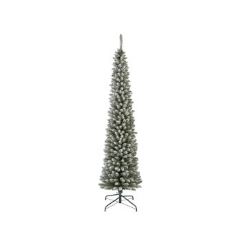 Everlands Pencil pine - Árbol de navidad slim artificial con nieve verde 2,1m x 60cm