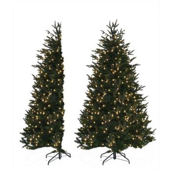 Own Tree Irish Pine Árbol de navidad artificial medio con iluminación verde 2,4 m x 70 cm