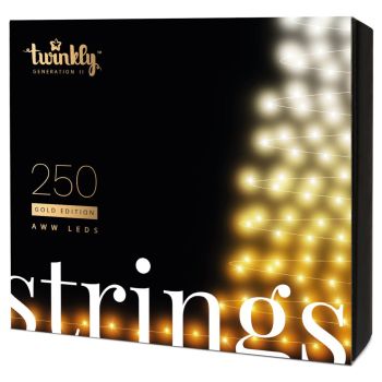 Twinkly Generation II LED Christmas light string 250 bulbs 20 meters gold edition