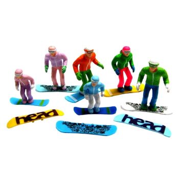 Jägerndorfer standing figurines with snowboards - 6 pcs.1:32