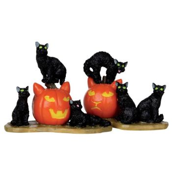 Lemax halloween cats s/2 Spooky Town 2011