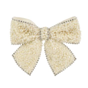 Decoris  weihnachtskugel - Strick mit Perle 11cm beige 1 Stück