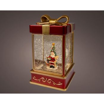 Lumineo LED waterspinner giftbox – 12,8 x 12,8 x 23,3 cm, rood/warm wit