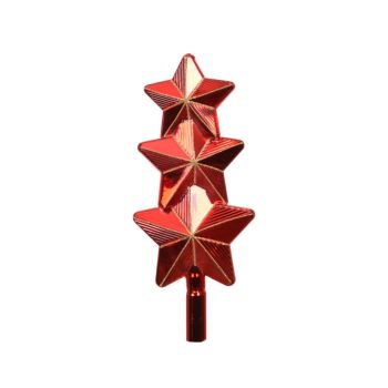 Decoris glas weihnachtsbaumspitze 27cm rot 1 Stück