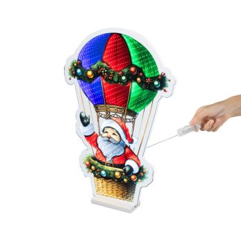 Lumineo plastic infinity light - Santa in balloon 58cm multicolor 1 piece